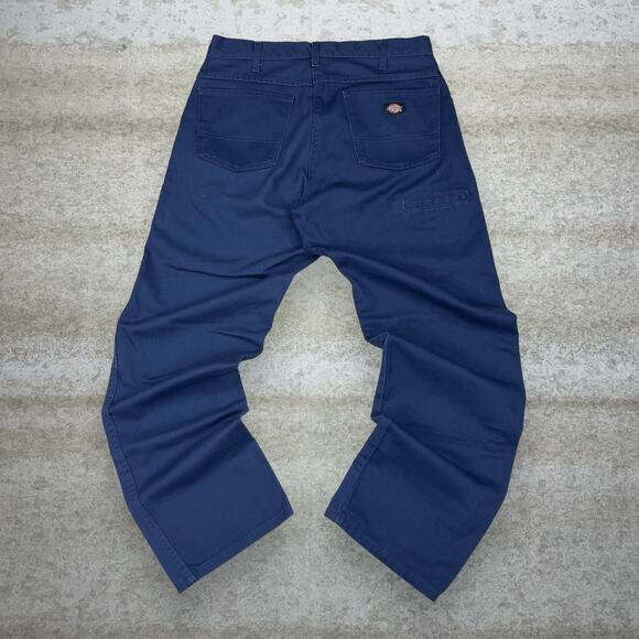 Vintage Dickies Carpenter Pants Navy Blue Relaxed ]Dungarees Work Painters 90s - Picture 1 of 4